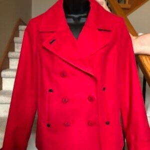 Talbots Red Double Breasted Jacket  sz 8 EUC